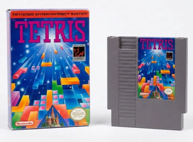 Boîte et cartouche Tetris pour la Nintendo Entertainment System